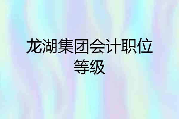 龙湖集团会计职位等级