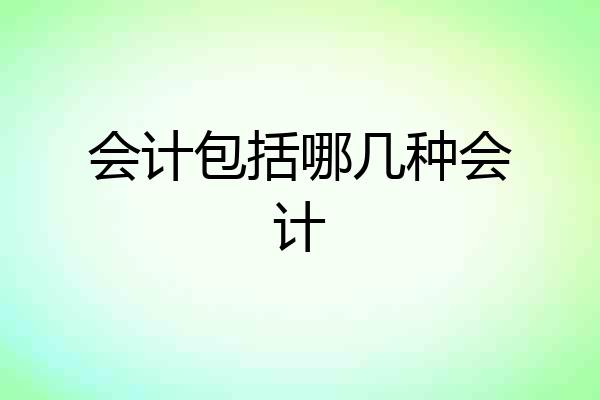 会计包括哪几种会计
