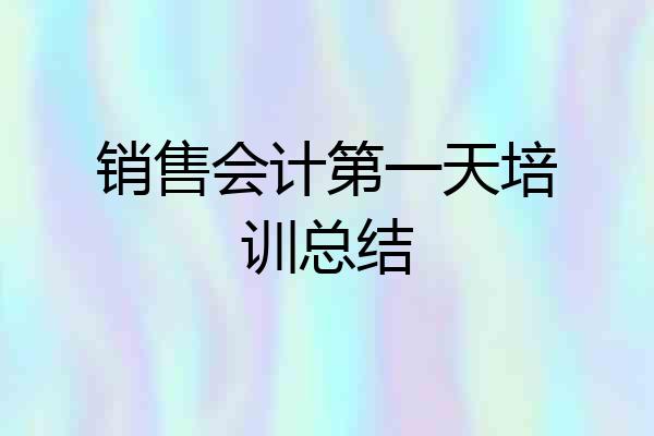 销售会计第一天培训总结