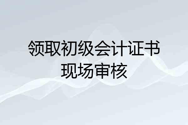 领取初级会计证书现场审核