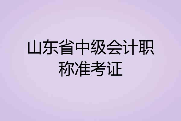山东省中级会计职称准考证