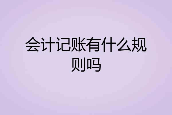 会计记账有什么规则吗