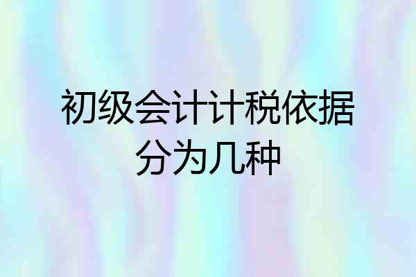 初级会计计税依据分为几种