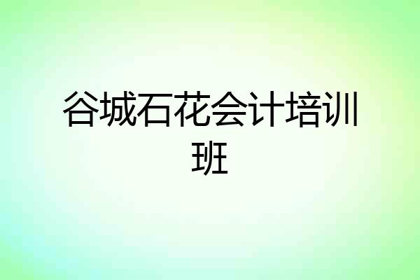 谷城石花会计培训班