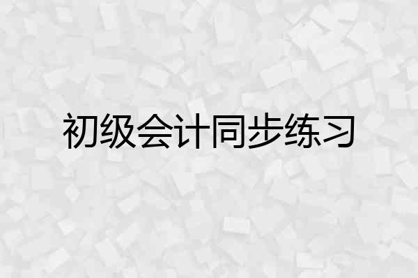 初级会计同步练习