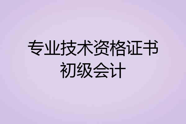 专业技术资格证书初级会计