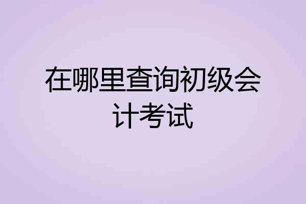 在哪里查询初级会计考试
