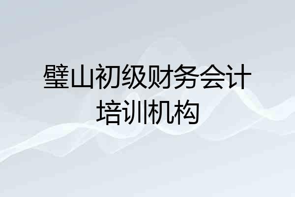 璧山初级财务会计培训机构