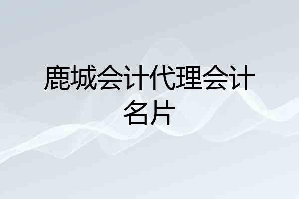 鹿城会计代理会计名片