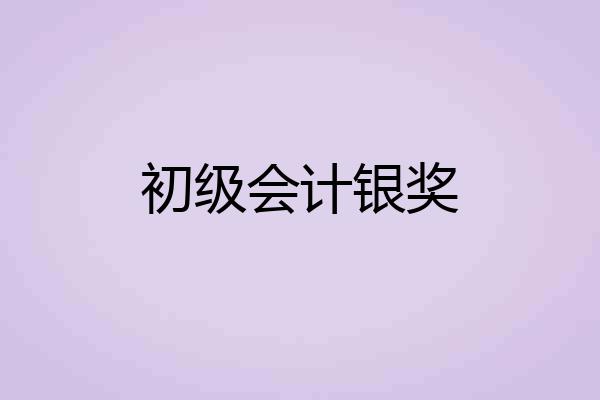 初级会计银奖