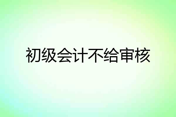 初级会计不给审核