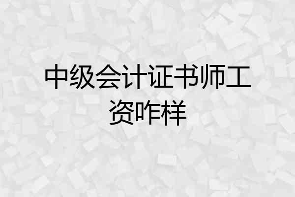 中级会计证书师工资咋样