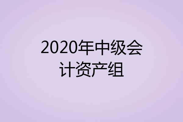 2020年中级会计资产组