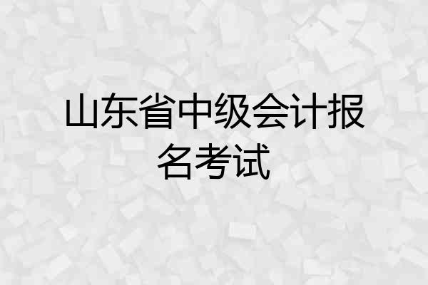 山东省中级会计报名考试