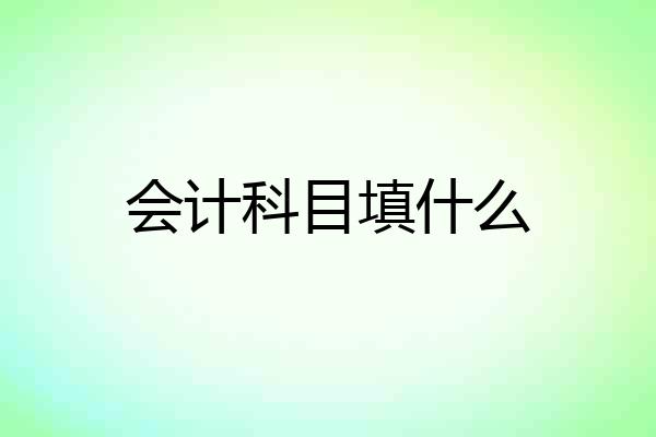 会计科目填什么