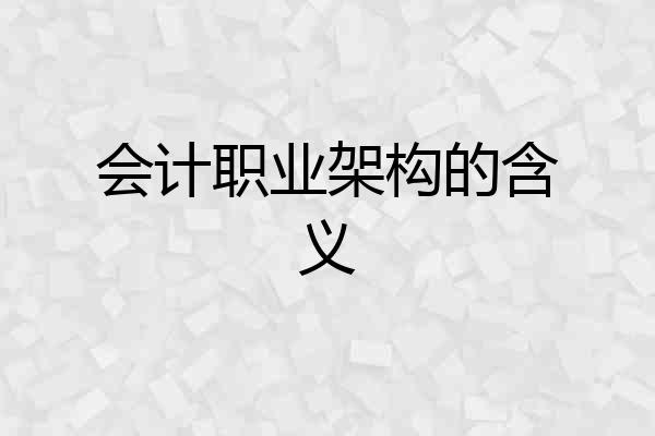 会计职业架构的含义