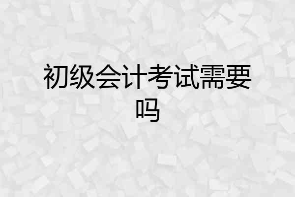 初级会计考试需要吗