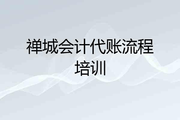禅城会计代账流程培训