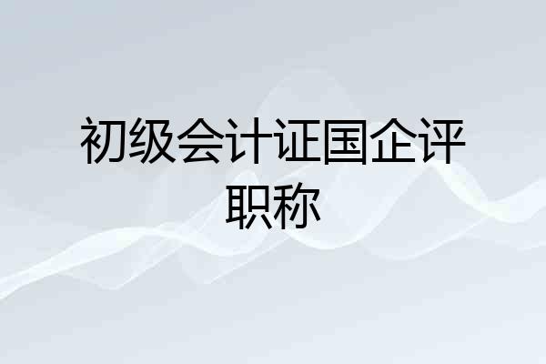 初级会计证国企评职称