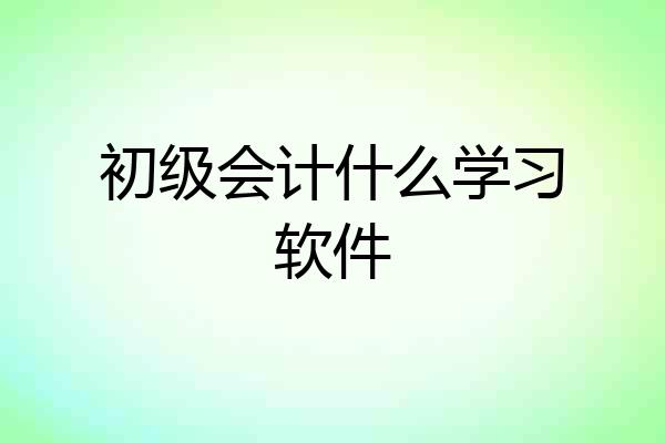 初级会计什么学习软件