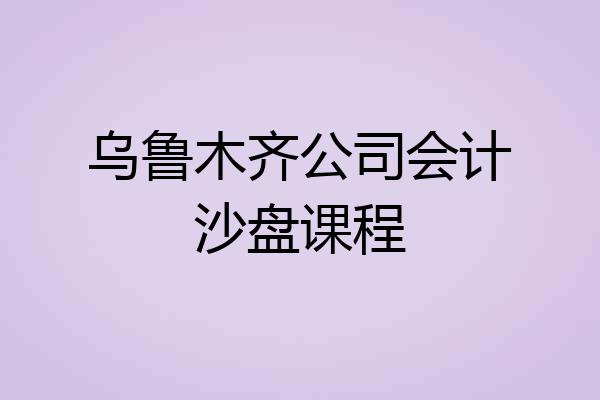 乌鲁木齐公司会计沙盘课程