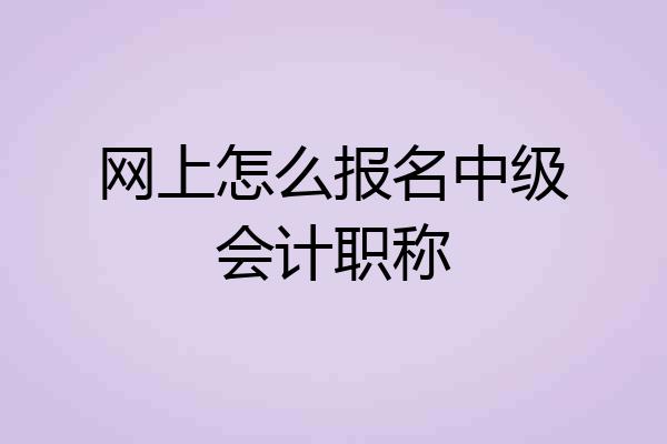 网上怎么报名中级会计职称