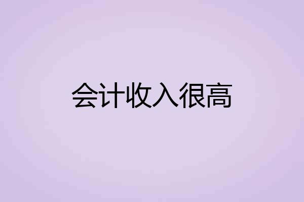 会计收入很高