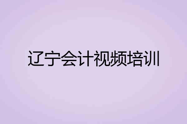 辽宁会计视频培训