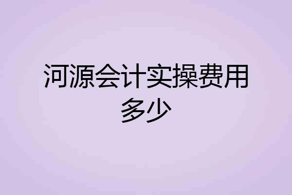河源会计实操费用多少