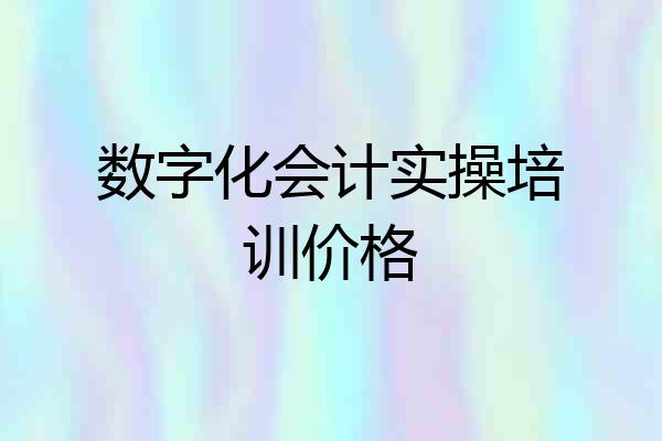 数字化会计实操培训价格