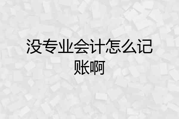 没专业会计怎么记账啊