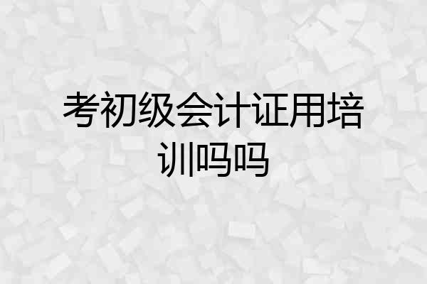 考初级会计证用培训吗吗