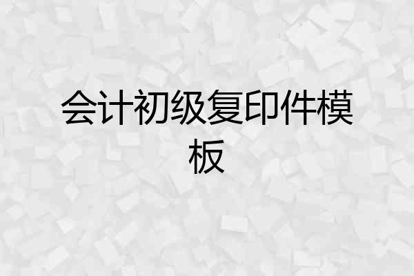 会计初级复印件模板