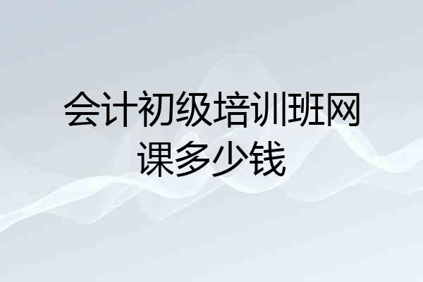 会计初级培训班网课多少钱