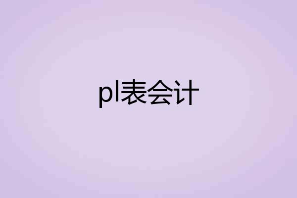 pl表会计
