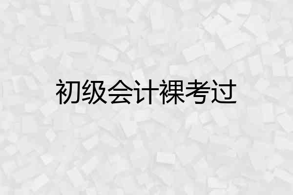 初级会计裸考过