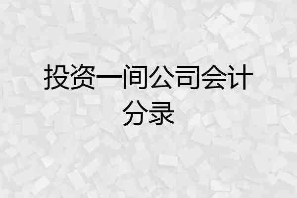 投资一间公司会计分录