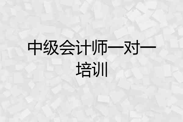 中级会计师一对一培训