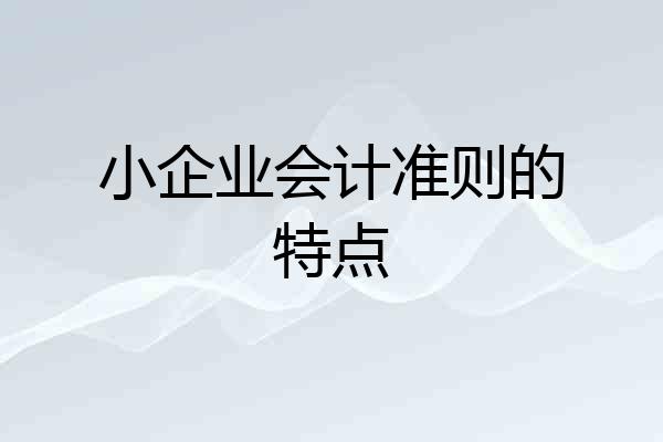 小企业会计准则的特点