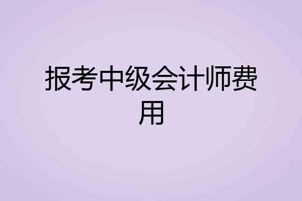 报考中级会计师费用