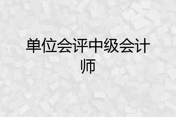 单位会评中级会计师