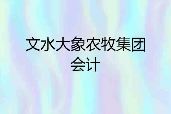 文水大象农牧集团会计