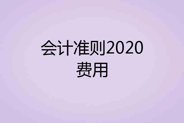 会计准则2020费用