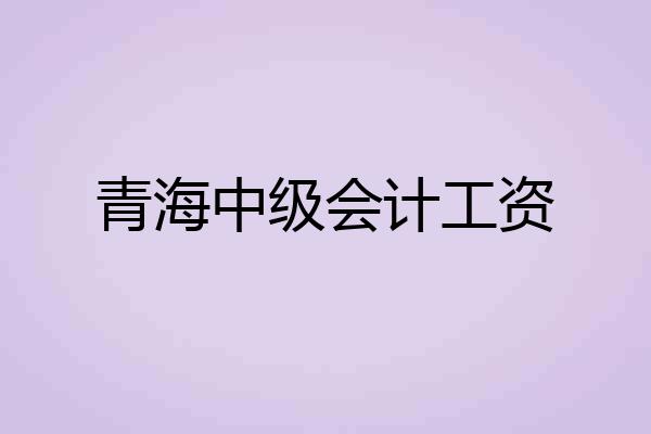 青海中级会计工资