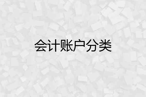 会计账户分类