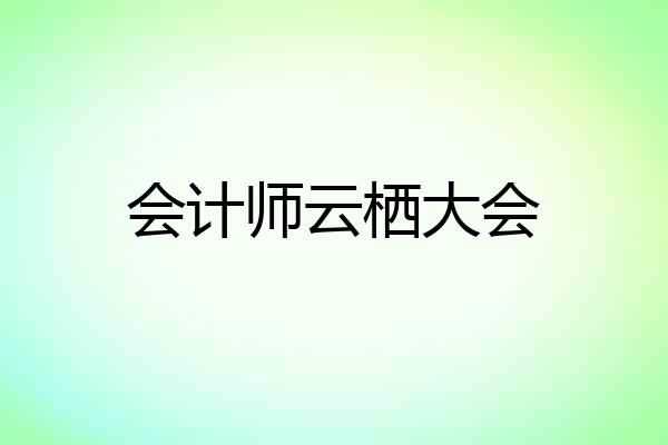 会计师云栖大会
