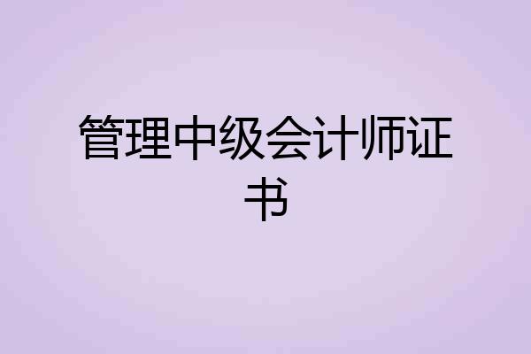 管理中级会计师证书