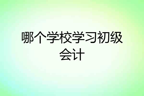 哪个学校学习初级会计
