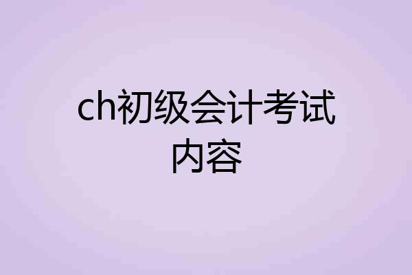 ch初级会计考试内容