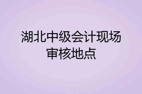 湖北中级会计现场审核地点